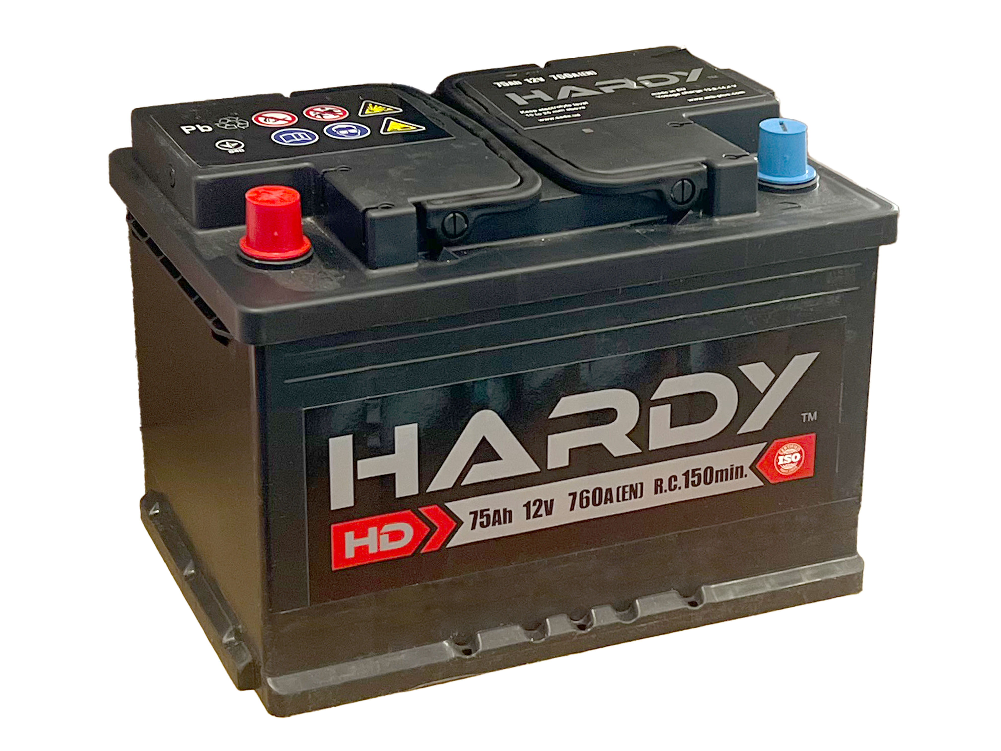 Батарея акумуляторна свинцева стартерна 6СТ-75Аз (1) HARDY